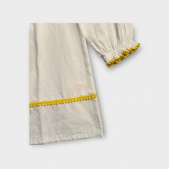 Mini Boden Under The Sea Applique Kaftan White Dress - Picture 4 of 7